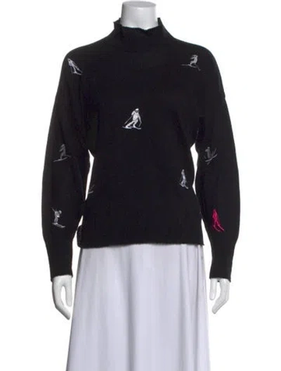 Pre-owned Brodie Merino Wool Graphic Print Sweater In Black/metallic