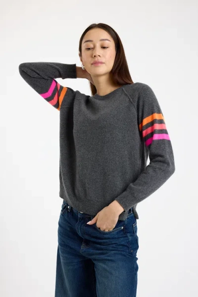 Brodie Pure Cashmere Annie Stripe Crew Neck Jumper