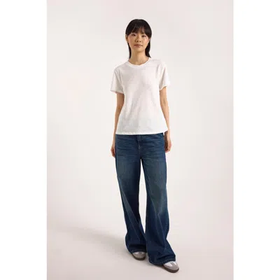 Brodie Pure Cashmere Boxy Cotton Crew Neck T-shirt In White