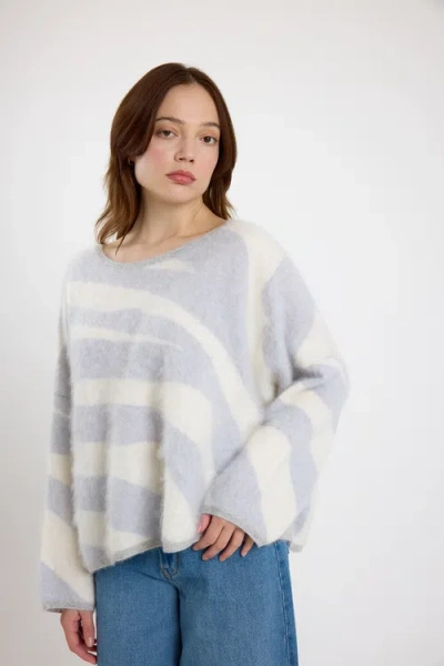 Brodie Pure Cashmere Brodie Brushed Zebra Crew Neck Jumper