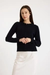 Brodie Pure Cashmere Niamh Crew Neck  100% Cashmere Cardigan In Black