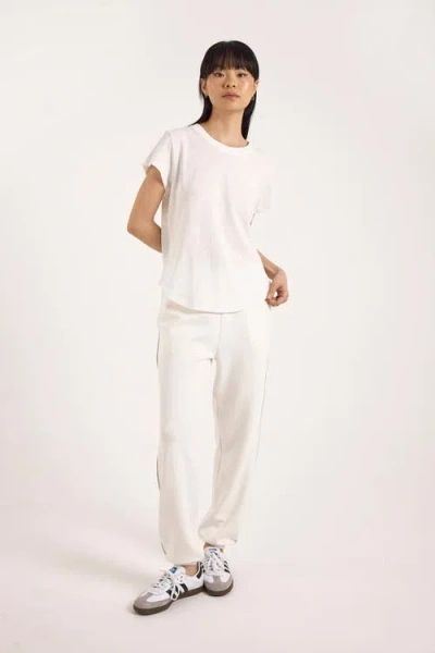Brodie Pure Cashmere Relaxed Fit Cotton Crew Neck T-shirt In White