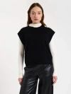 Brodie Pure Cashmere Tabby Knitted Cashmere Vest In Black