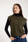 Brodie Pure Cashmere Tabby Knitted Cashmere Vest In Green