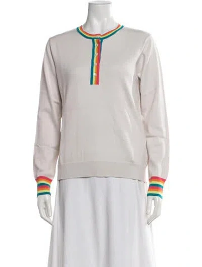 Pre-owned Brodie Striped Crew Neck Sweater W/ Tags In Neutrals