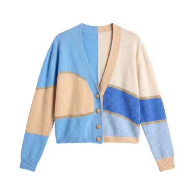 Brodie Women's Abstract Scenic Cashmere Cardigan - Neutrals In Multi