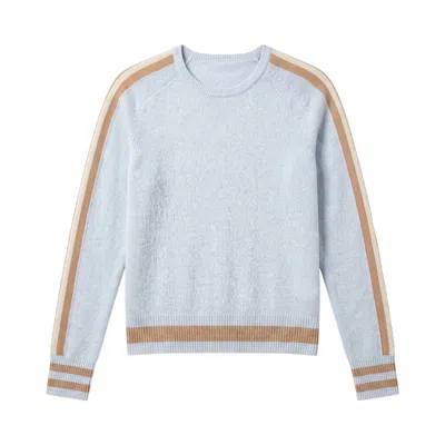 Brodie Women's Cathy Sleeve Stripe Crew - Blue Mist