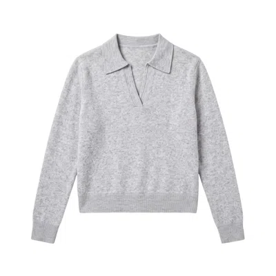 Brodie Women's Collared Cashmere Sweatshirt - Grey