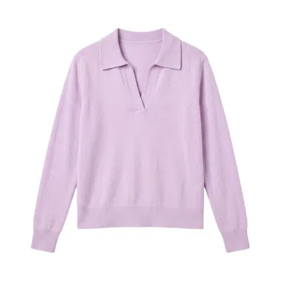 Brodie Women's Collared Cashmere Sweatshirt - Purple