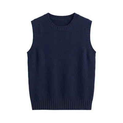 Brodie Women's Crew Neck Cashmere Tank - Blue