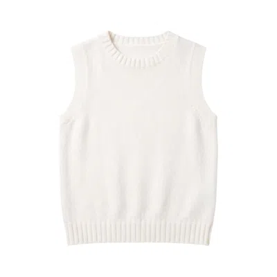 Brodie Women's Crew Neck Cashmere Tank - White