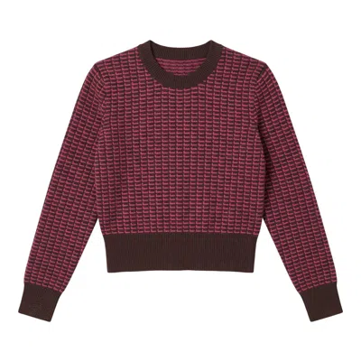 Brodie Women's Ethereal Stitch Crew - Dark Brown In Purple
