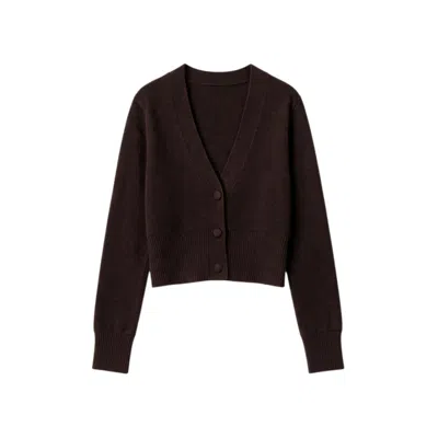 Brodie Women's Gym Girl Crop Cardi - Dark Brown