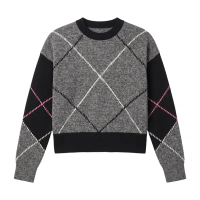 Brodie Women's Highland Argyle Crew - Black In Gray