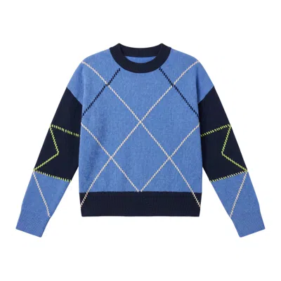Brodie Women's Highland Argyle Crew - Blue In Multi