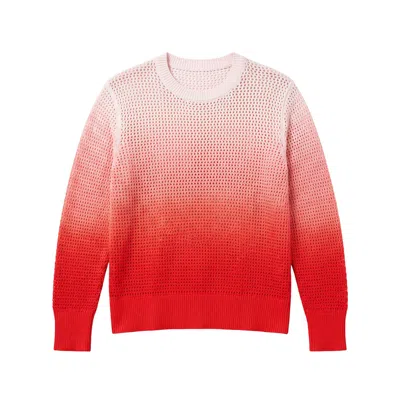 Brodie Women's Mesh Dip Dye Crew - Pink In Multi