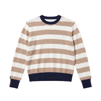Brodie Women's Mesh Stripe Crew - Brown
