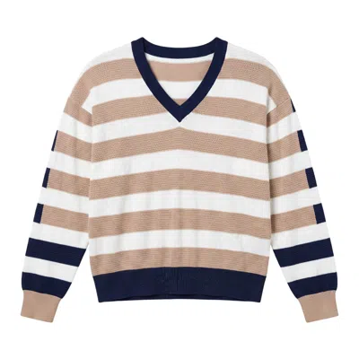 Brodie Women's Mesh Stripe V - Brown In Neutral