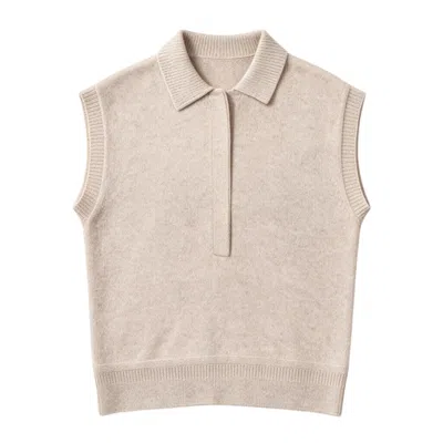 Brodie Women's Neutrals Collared Detail Tank - Wheat