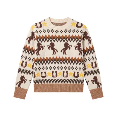 Brodie Women's Neutrals Rodeo Fairisle Crew - Lace In Multi