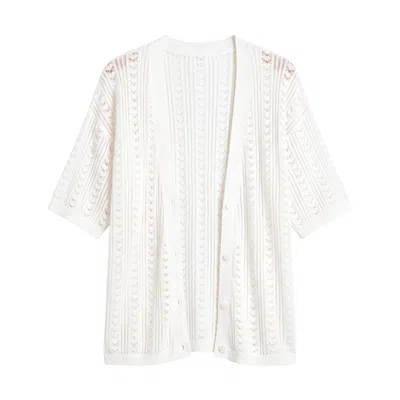 Brodie Women's Open Stitch Kimono - White