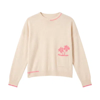 Brodie Women's Palm Pocket Cashmere Crew Sweater - Neutrals