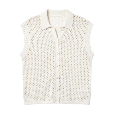Brodie Women's Pointelle Sleeveless Shirt - White