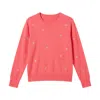Brodie Women's Sea Embroidery Cashmere Crew Neck Jumper - Pink In Pink