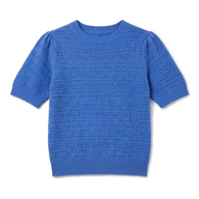 Brodie Women's Textured Taylor Cashmere Tee - Blue