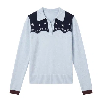 Brodie Women's Willow Western Polo - Blue Mist