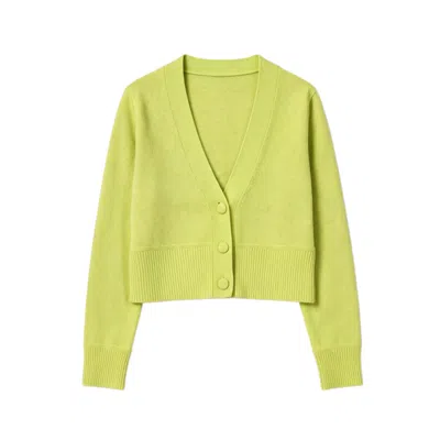 Brodie Women's Yellow Gym Girl Crop Cardi - Acid Lime