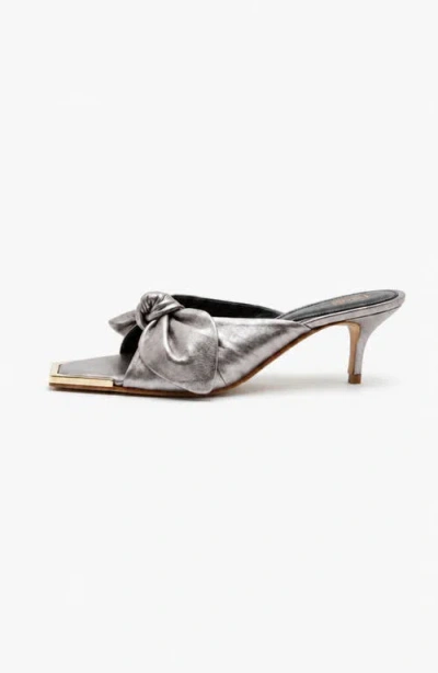 Bróg Brida Mule Kitten Heel Cosmos Silver In Gray