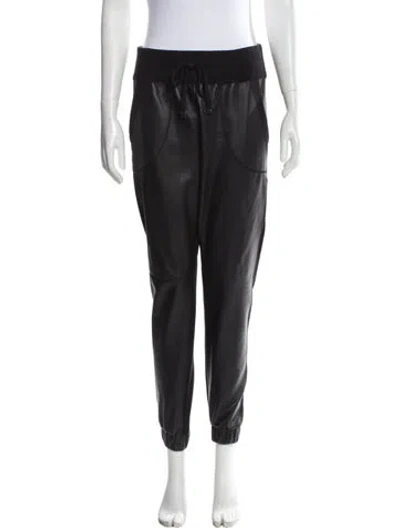 Pre-owned Brogden Lamb Leather Skinny Leg Pants In Gray