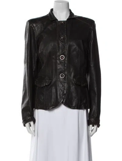 Pre-owned Brogden Leather Evening Jacket In Black