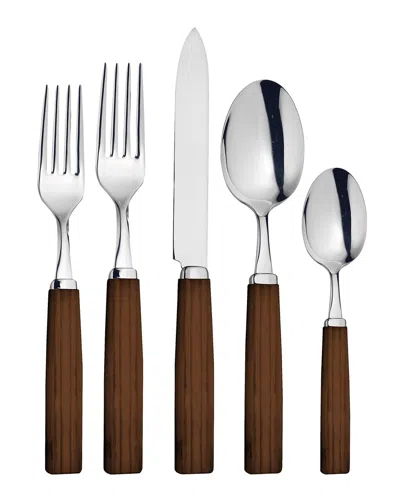 Broggi For Vista Alegre 5-piece Dakar Acacia Flatware Set In Multi