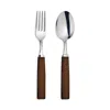 Broggi Vista Alegre Dakar Acacia Serving Fork & Serving Spoon Set In Brown