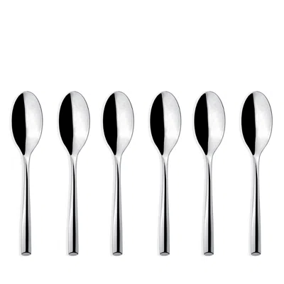 Broggi Zeta Espresso Spoons, Set Of 6 In Silver