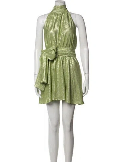 Pre-owned Brognano Patterned Mini Dress In Green