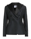Brognano Woman Blazer Black Size 4 Polyester, Polyamide, Metallic Fiber In Black