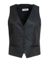 Brognano Woman Tailored Vest Midnight Blue Size 4 Acetate, Acrylic, Polyamide In Black