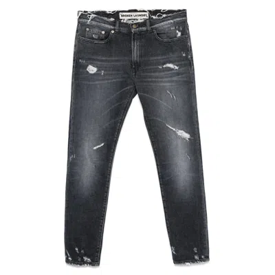 Broken Laundry Denim Slim-fit Jeans In Black