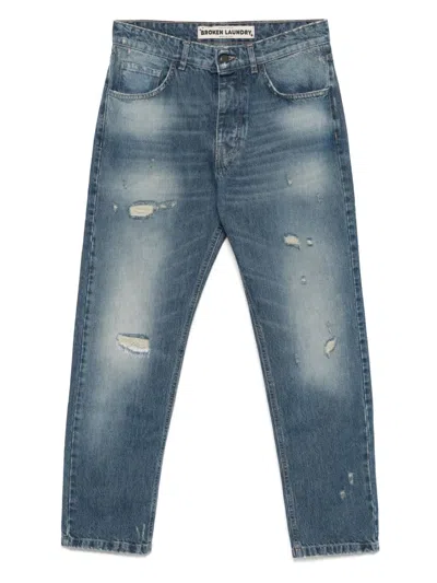Broken Laundry Jeans Mit Distressed-detail In Blau