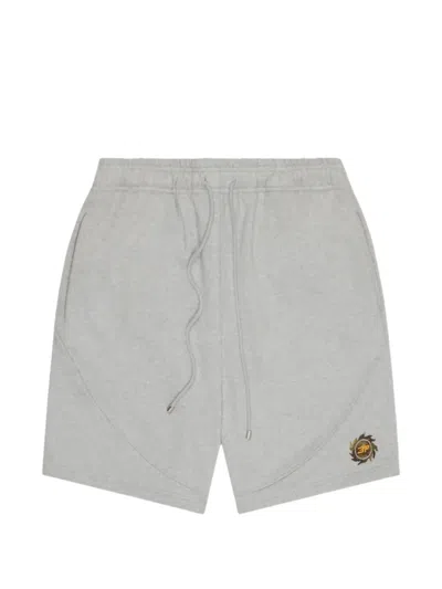 Broken Planet Camo-detail Shorts In Gray