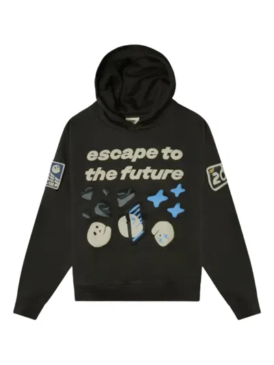 Broken Planet Graphic-design Hoodie In Black