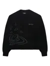 Broken Planet Graphic Print Knit Sweater In Black