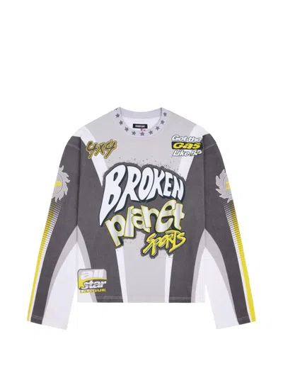 Broken Planet Graphic-print Long-sleeve T-shirt In Gray