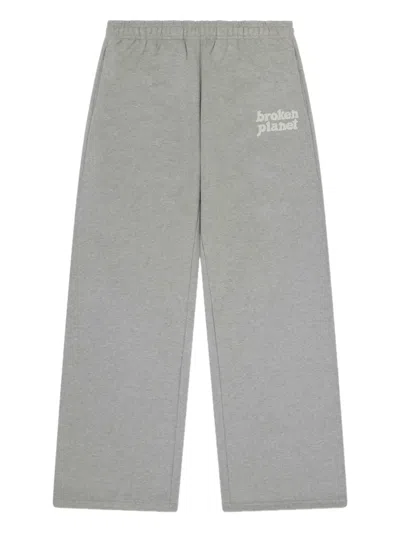 Broken Planet Logo-lettering Elastic-waist Track Pants In Gray