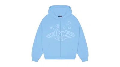 Pre-owned Broken Planet Market Men's  Zip Up Hoodie In Sky Blue
