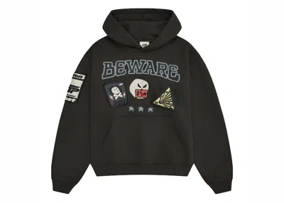 Pre-owned Broken Planet Men's  Beware Hoodie In Black