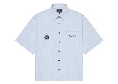 Pre-owned Broken Planet Men's  Buttonup Shirt In White/gray